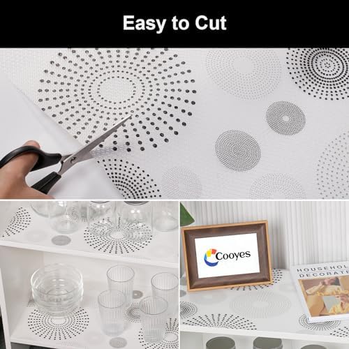 Cooyes Shelf and Drawer Liner for Kitchen Cabinets – Non-Adhesive, Waterproof, Non-Slip Cabinet Liners for Scratch Protection, Desk, Refrigerator, Shelves, Drawers with Modern Pattern - Image 7