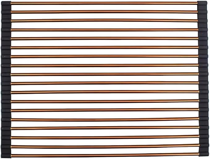Strictly Sinks Stainless Steel Roll Up Dish Drying Rack – Copper 16 Inch Over The Sink Drying Rack Ideal for Apron Workstation Sinks Only – Multipurpose Foldable Dish Rack (16-3/8″ x 13″ x 3/8″) - Image 7