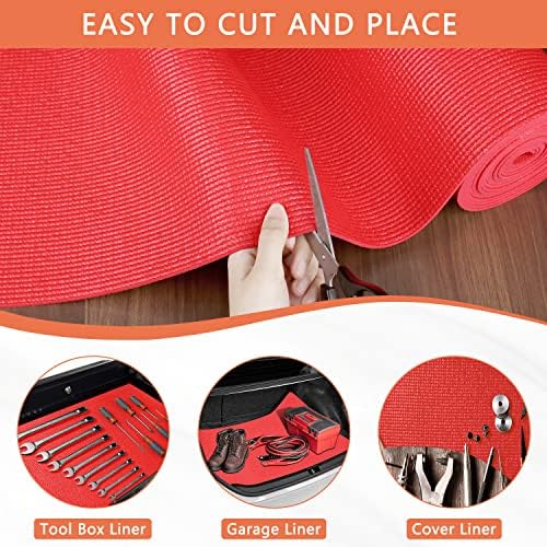Foam Toolbox Liner Drawer Liner, Non-Slip Shelf Liners 24" W x 288" L Red - Image 4