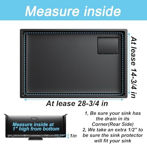 Sink Protectors for Kitchen Sink,Large Sink Rack,28-1/4"X 14-1/4",Stainless Steel Sink Grid for Bottom of Sink,Metal Sink Grate with Strainer, Rear Side Drain for Specific Elkay,1 pack - Image 5