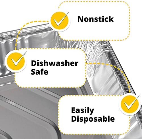IDL Packaging Full Size Aluminum Steam Table Pans - Deep, 21" x 13" x 3" (Pack of 25) - Disposable Foil Pan for Grilling, Roasting, BBQ, Cooking, Baking, Freezing - Food-Safe Catering Supplies - Image 5