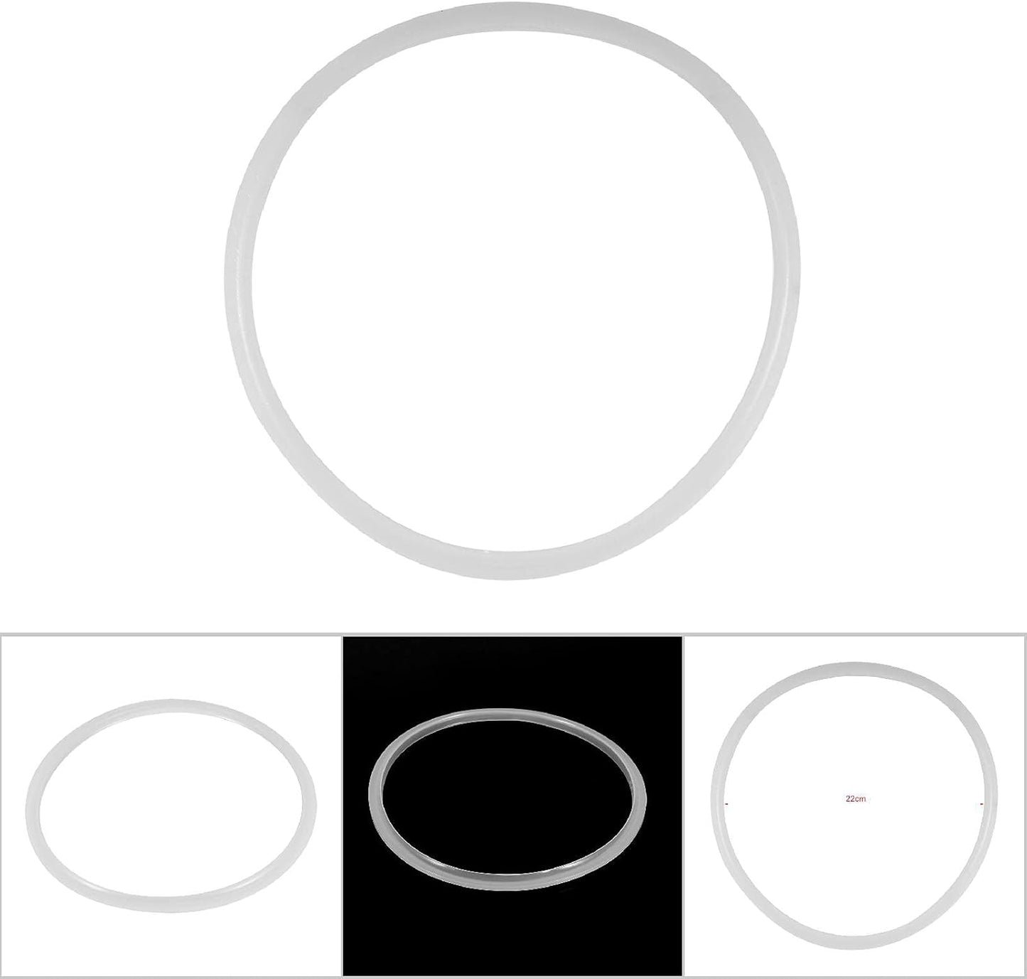 Pressure Cooker Sealing, 22/24/26/32cm Dia Clear Silicone Gasket Sealing Cookware Accessories Replacement High Temperature for Household Restaurant(Diameter 24CM)