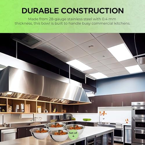 OCS Parts 4-Pack 3 Quart Mixing Bowls | Set of 4 | 9.75" Stainless Steel - Image 3