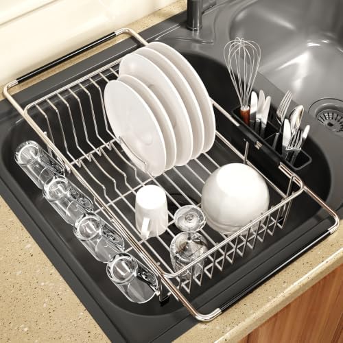 MAJALiS Dish Drying Rack Over The Sink with Adjustable Utensil Holder by MAJALiS