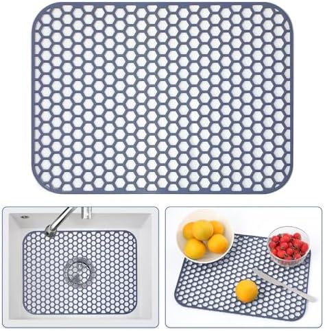 Bestjing Silicone Sink Protectors for Kitchen Sink -16.65"x 12.5", Gray by Bestjing