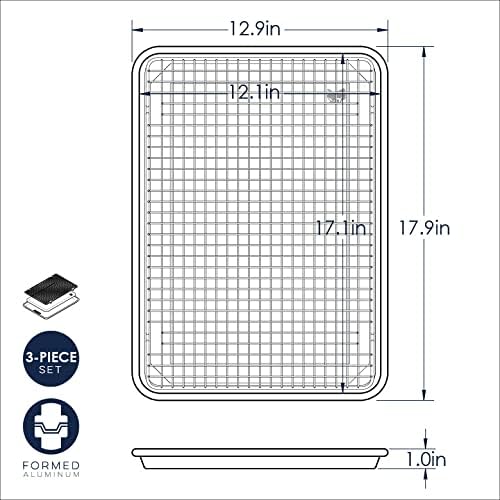 Nordic Ware Naturals Half Sheet Pan, Deluxe Silicone Liner and Cooling Rack, Cookie or Roasting Bakers Set - Image 5