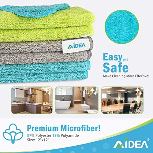 AIDEA Microfiber Cleaning Cloth 100PK, Microfiber Towels for Cars 12"x12" - Image 2