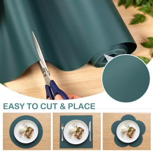 Kitchen Shelf Liner Drawer Liners, Non-Adhesive EVA Cabinet Liners, Green - Image 3