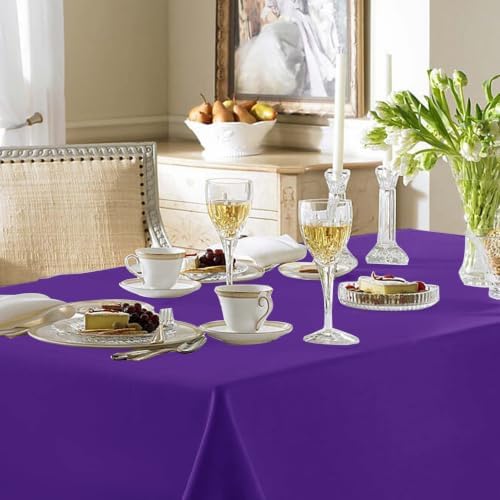 Fitable 6 Pack Purple Tablecloths 90x132 Inch for 6 Foot Rectangle Tables - Image 2