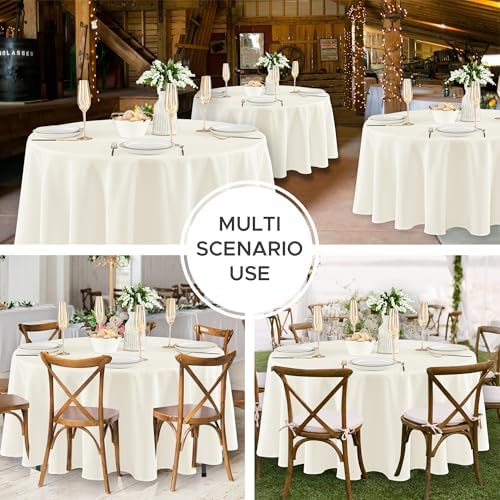 Fitable 8 Pack Ivory Round Tablecloths 70 Inch for 36"-48" Tables - Image 6