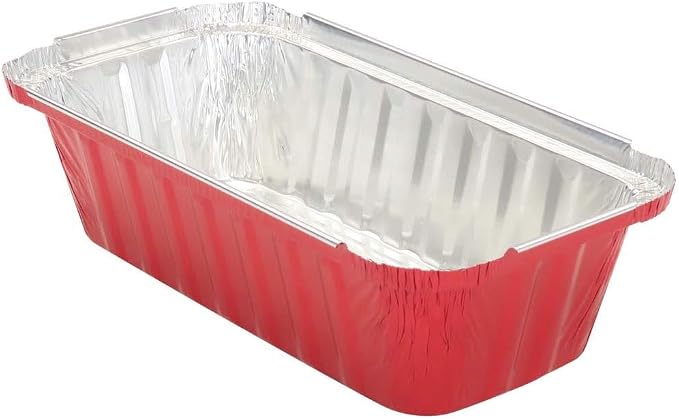 KitchenDance Disposable Aluminum Closable Loaf Pans with Lids - 2 Pounds Aluminum Foil Pans for Cakes, Cobblers - Baking Pans Perfect for Baking, Storing, Preparing Food - 1850 (Red, 25) - Image 5