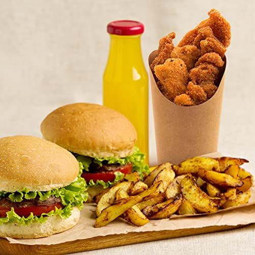400 Pcs Disposable Charcuterie Cups Bulk 14 oz Kraft Paper French Fries Holder Popcorn Sandwich Waffle Baking Party Snack Boxes Take out Cups for Wedding Birthday Baby Shower Events(Brown) - Image 3