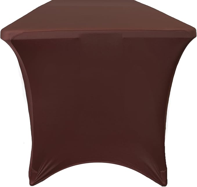 YOUR CHAIR COVERS Rectangular Spandex Table Covers 6ft Fitted Tablecloth Wedding Event Patio Decorations Elastic Fabric Stretch Tables Cover for 6 ft Folding Table (Chocolate Brown) - Image 4