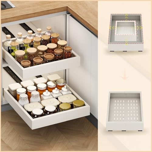 Fokyfok 2Pc Pull out Cabinet Organizer,11"-16"W,13"-17"D,Expandable by Fokyfok