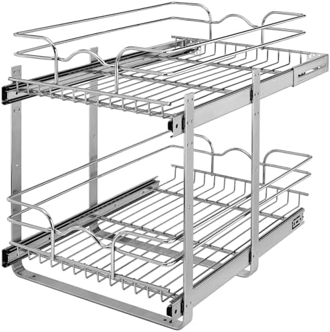 Rev-A-Shelf Pullout Organizer for Cabinets, Min Opening Width of 15" by Rev-A-Shelf
