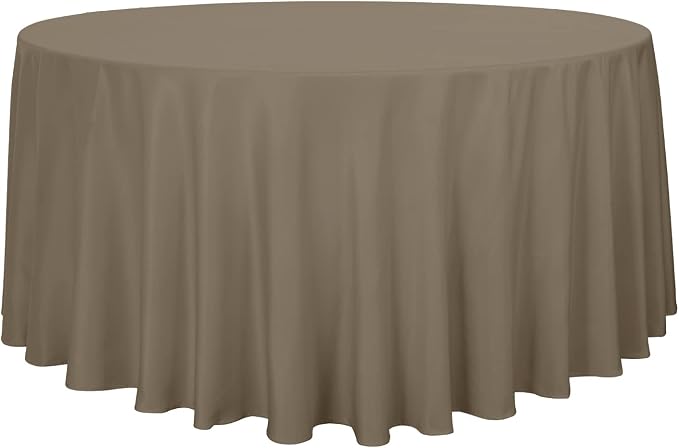 sancua Round Tablecloth, 120 Inch, Taupe by sancua