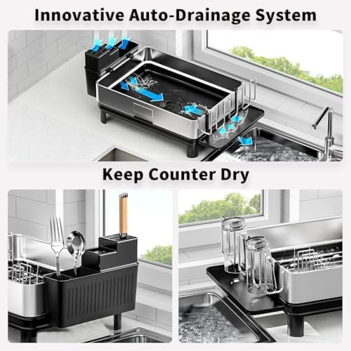 Dish Drying Rack, 304 Stainless Steel Dish Racks for Kitchen Counter - Image 4