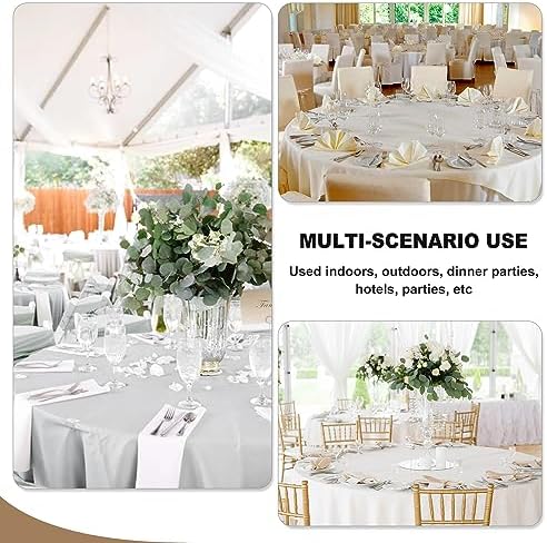 Fitable 12 Pack White Round Tablecloths - 120 Inches in Diameter - Stain Resistant and Washable Table Clothes, Polyester Fabric Table Covers for Wedding, Party, Banquet, Formal Events - Image 6