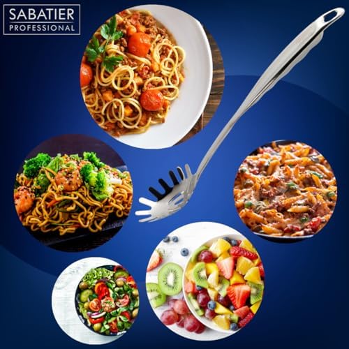 Sabatier Professional Large Metal Spaghetti Server Ladle - Mirror Polished Stainless Steel Fork Spoon to Measure, Drain & Serve Pasta. Strong Construction. 5 Year Guarantee, Dishwasher Safe - Image 7