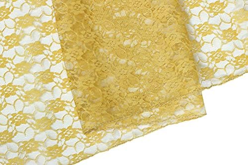 MDS Pack of 25 Wedding 12 x 108 inches Lace Table Runner for Wedding, Decorations for Birthday Parties, Banquets, Graduations, Engagements, and Runners fit Rectangle, Round Table- Gold - Image 4