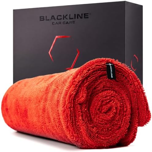 Blackline Microfiber Car Drying Towel 24"x36", 1300GSM Twisted Loop by BlacklineCarCare