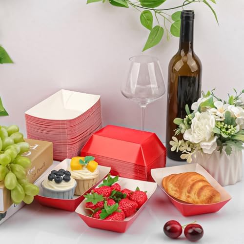 300 Pcs 2 lb Disposable Kraft Nacho Boat Trays, Disposable Paper Food Boat for Tacos, Hot Dogs, and Snacks, Perfect for Parties, BBQs, and Festivals - Image 4