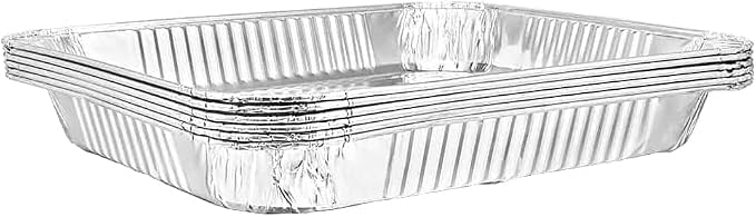 Aluminum Half Size Shallow Pan With Lid - Foil Disposable Shallow Pans for Food Prepping - 100% Recyclable half size pans - Perfect for Cookware - Set of 100 - Image 7