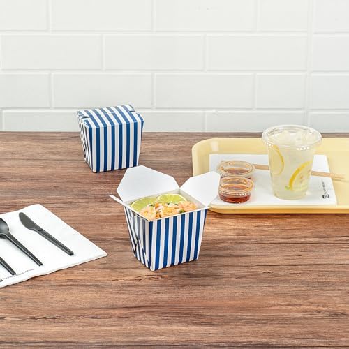Restaurantware 16 oz Blue And White Stripe Noodle Container, 200 Ct - Image 3