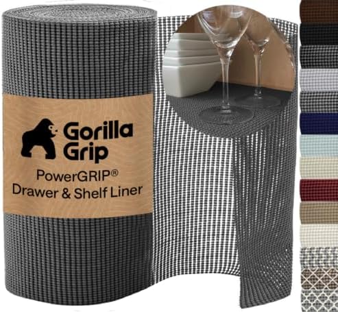 GORILLA GRIP powerGRIP Drawer Shelf and Cabinet Liner, 17.5" x30', Charcoal by Unknown
