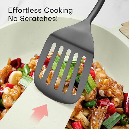 Lazycorner Kitchen Utensil Set 9-Piece Stainless Steel 304 Polished Mirror Finish Cooking Spoons, Slotted Spoon, Turner, Spatula, Pasta Spoon– Dishwasher Safe, Rust-Resistant - Image 3