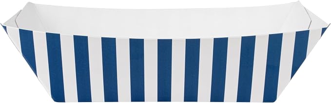 Restaurantware-Bio Tek 1/2 Pound Food Trays, 400 Disposable Paper Food Trays - Heavy-Duty, Greaseproof, Striped Paper Food Boats, For Snacks, Appetizers, Or Treats, Use At Parties Or Carnivals - Image 8