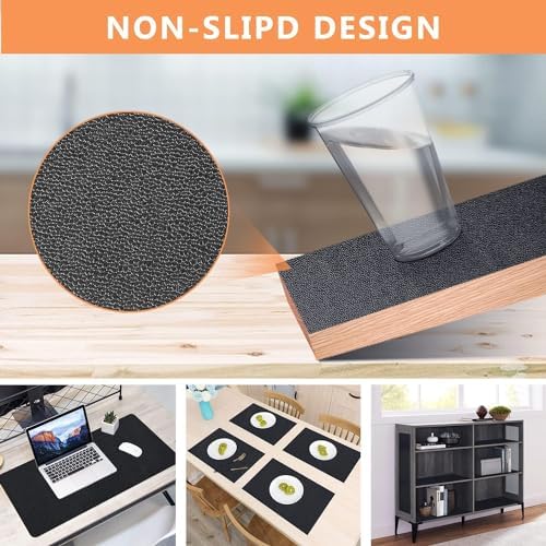 WochiTV Shelf Liner for Cabinets, Drawer Non Adhesive Non Slip Foam Mat for Kitchen, Pantry, Bathroom, Cupboard, Garage, Closet, Shelves, Drawer, Tool Box, Black 13.78 x 78.7 inches - Image 3