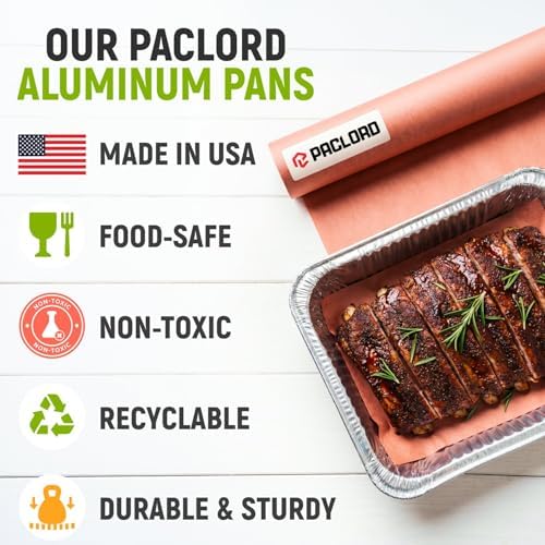Aluminum Foil Pans - Half-Size 9" x 13", Pack of 50 - USA-Made Disposable Aluminum Trays for Steam Table & Chafing Racks - Great for Baking, Catering, BBQ, Parties, Food Delivery - Image 5