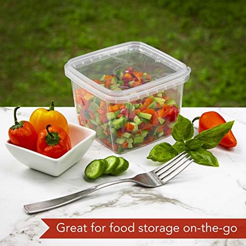 NYHI 16 oz Deli Containers with Lids 20 Pack, Square Clear Plastic Containers with Lids BPA Free, Airtight Soup Containers with Lids for Meal Prep, Take Out & Food Storage - Image 2
