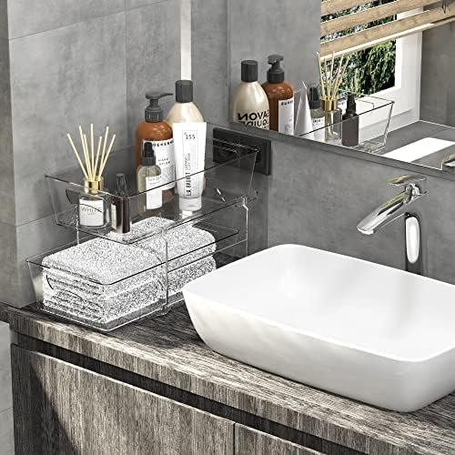 Simple Houseware 2 Tier Basket Drawer Cabinet Pull-Out Organizer, Clear - Image 5