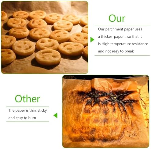 QYH 300 Pcs Parchment Paper Sheets for Baking, 8x12 Inches Unbleached Precut Parchment Paper for Baking Cookies, Frying, Air Fryer, Cooking, Grilling Rack, Oven (Pack of 3) - Image 4
