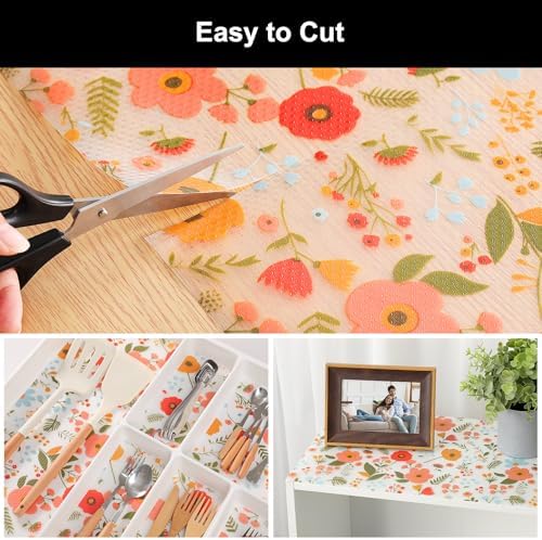 Cooyes Shelf Liner – Premium Non-Adhesive Cabinet & Drawer Liner for Kitchen – Waterproof Shelf Paper with Modern Pattern – Durable EVA Cabinet Mat – Easy to Cut （24" W x 240" L） - Image 7