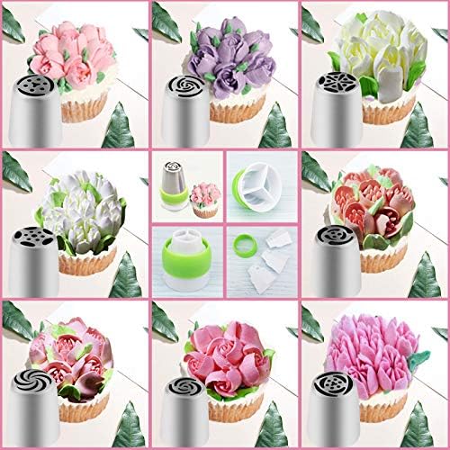 NANASO 20 PCS Stainless Steel Russian Piping Nozzles Set, Silver, Icing-tips for Cakes Cookies Decoration - Image 3