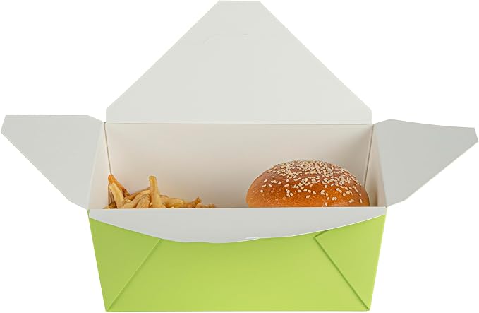 Restaurantware Bio Tek 98 Ounce Take Out Boxes 200 To Go Lunch Boxes - Tab-Lock Closure Heat-Tolerant Green Paper Disposable Lunch Boxes Greaseproof For Hot And Cold Foods - Image 11