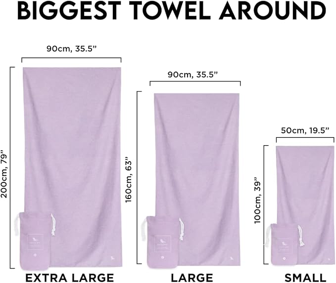 Dock & Bay Beach Towel - Quick Dry, Sand Free - Compact, Lightweight - 100% Recycled - Includes Bag - Essential - Meadow Lilac, Extra Large (200x90cm, 78x35) - Image 3