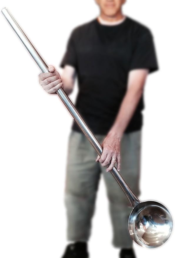 Extra Large 46” Stainless Steel Spoon – Giant Lightweight Cooking Ladle for Commercial & Home Use – Nearly 4ft Long Industrial Very Big Kitchen Spoon for Soups, Chili, Stock Pots, or Theater Prop by Unknown