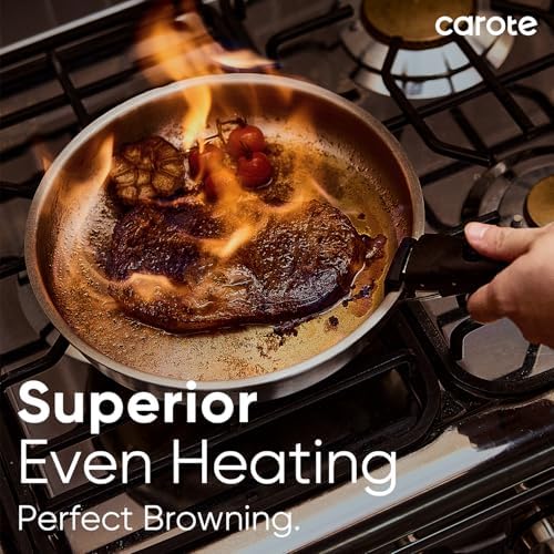 CAROTE 15pcs Tri-Ply Stainless Steel Cookware Set with Detachable Handle - Image 5