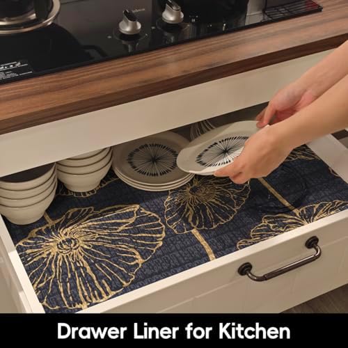 Quttisay Lotus Drawer Liner for Dresser,Kitchen Shelf Liner 12in x 10ft - Image 4