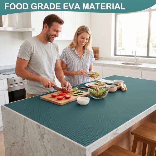 Kitchen Shelf Liner Drawer Liners, Non-Adhesive EVA Cabinet Liners, Green - Image 6
