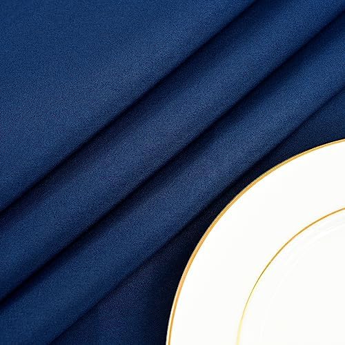 12 Pack Navy Blue Round Tablecloths, 90 Inch Polyester Table Cloth - Image 5