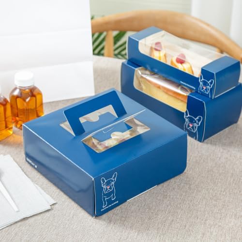 Restaurantware-Cater Tek 9 x 9 x 3.5 Inch Cake Boxes, 50 Take Out Containers - Display Window, Pop-Up Handles, Frenchie Paper Pastry Boxes, Grease Impermeable, Shipped Flat - Image 5