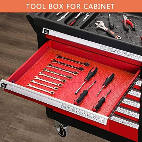 Foam Toolbox Liner Drawer Liner, Non-Slip Shelf Liners 18" W x 288" L Red - Image 6
