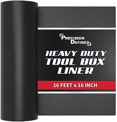 Precision Defined Toolbox Liner Non-Slip Tool Drawer Liner 16ft x 16" Black by PrecisionDefined
