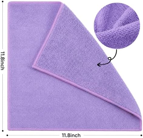 10 PCS Dark purple Microfiber Cleaning Cloths, Assorted Cleaning Rags - Image 2
