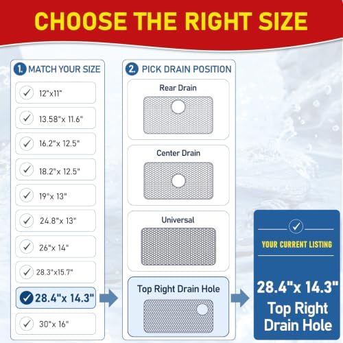 Silicone Sink Protectors for Kitchen Sink-28.4"x 14.3" Top Right Drain - Image 2